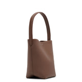 Small N/S dark olive leather tote bag