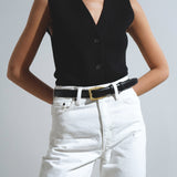 Arco black gold buckle belt