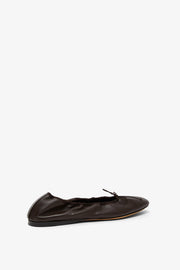 Awar dark brown leather ballerina flats