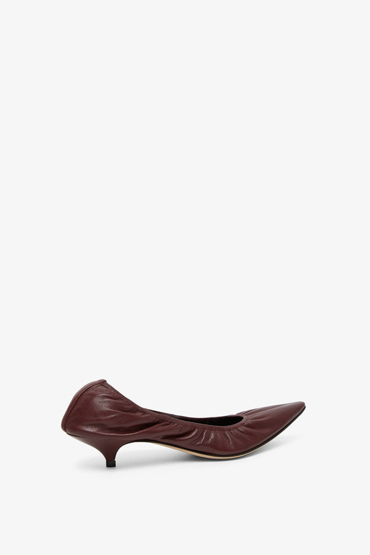 Liisa burgundy kitten pumps