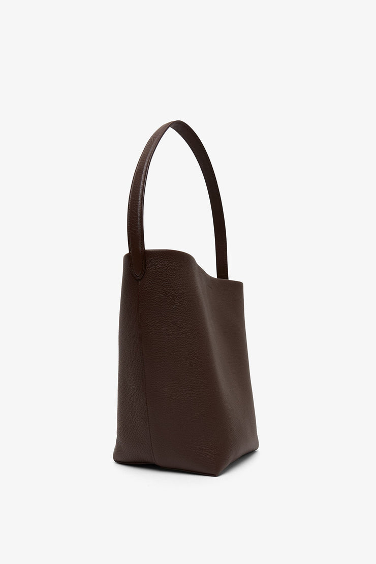 Medium N/S burgundy leather tote bag