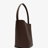 Medium N/S burgundy leather tote bag