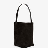 Medium N/S black suede tote bag