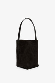 Medium N/S black suede tote bag