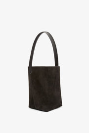 Small N/S black suede tote bag