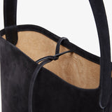 Small N/S black suede tote bag