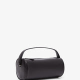 Round 90's black leather bag