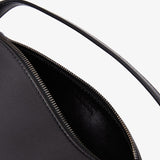 Round 90's black leather bag