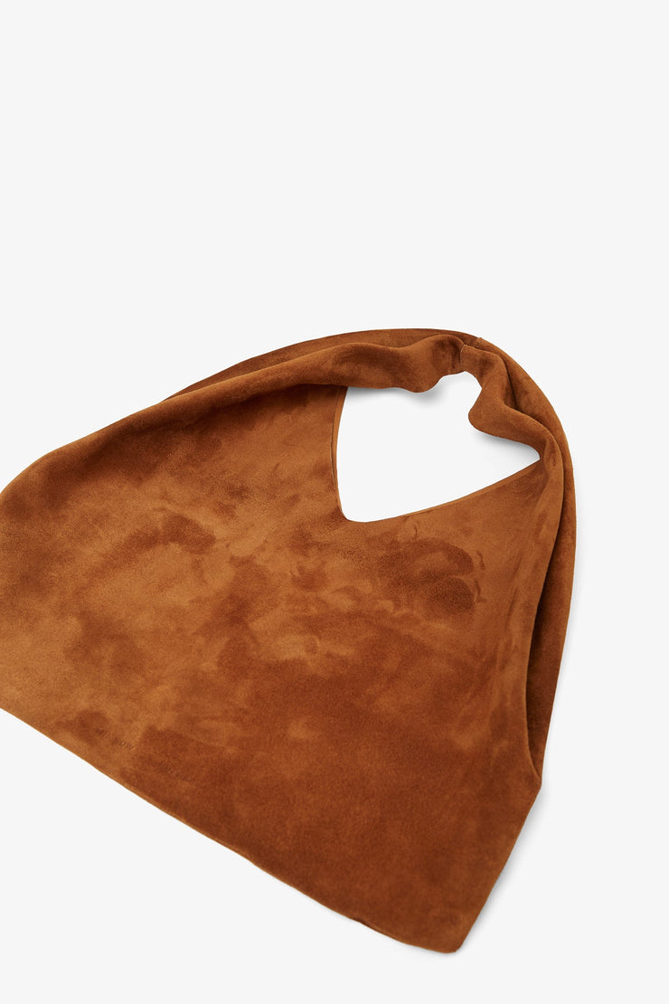 Small Bindle caramel suede shoulder bag