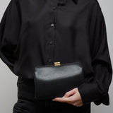 Amazon black shiny leather clutch
