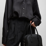 India 10.00 black top handle bag