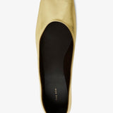 Square nappa gold ballet flats