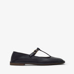 Black loafer shoe on a white background