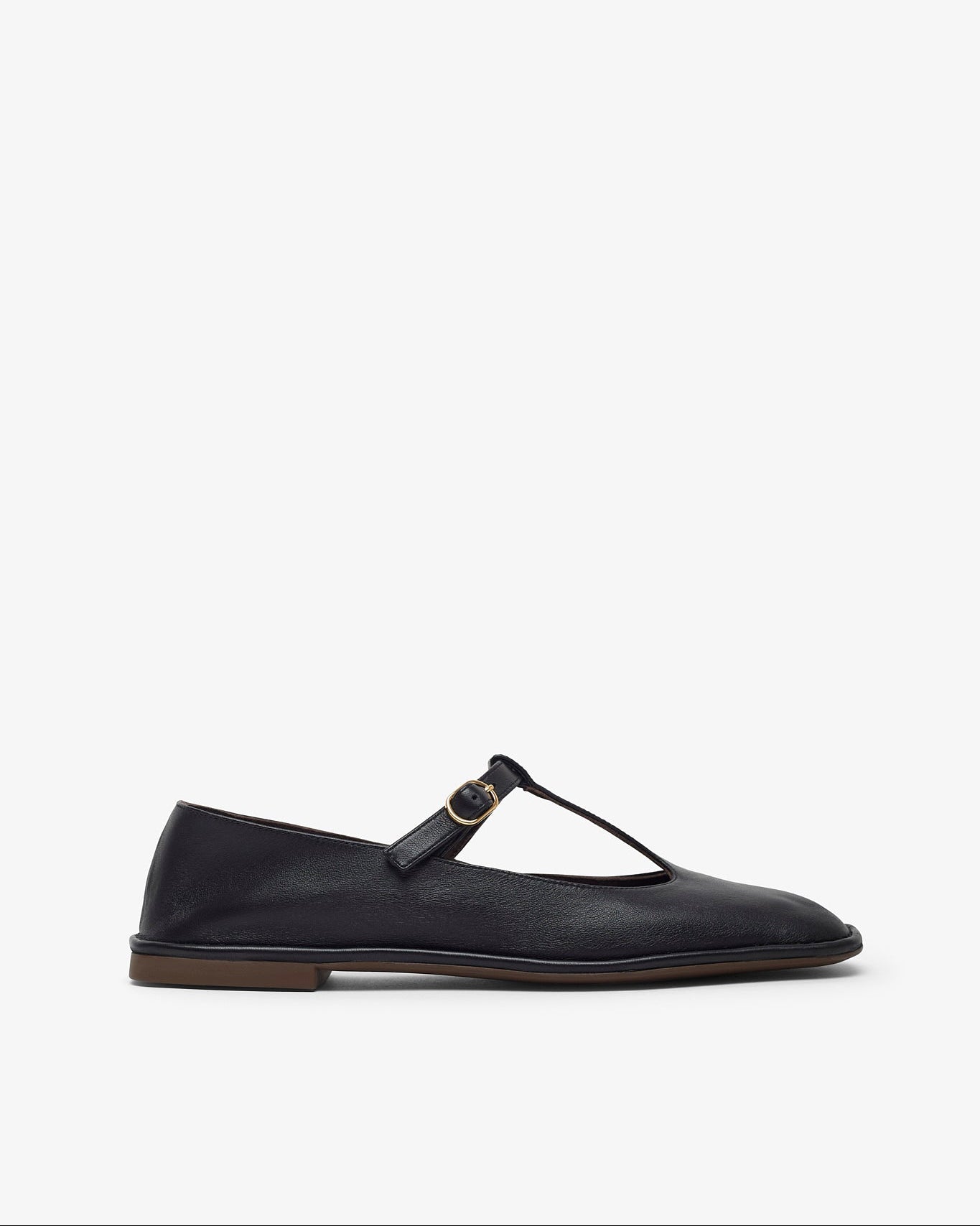 Black loafer shoe on a white background