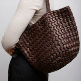 Estelle woven leather tote bag