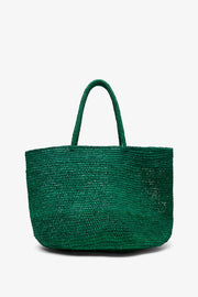 Oregon green raffia bag