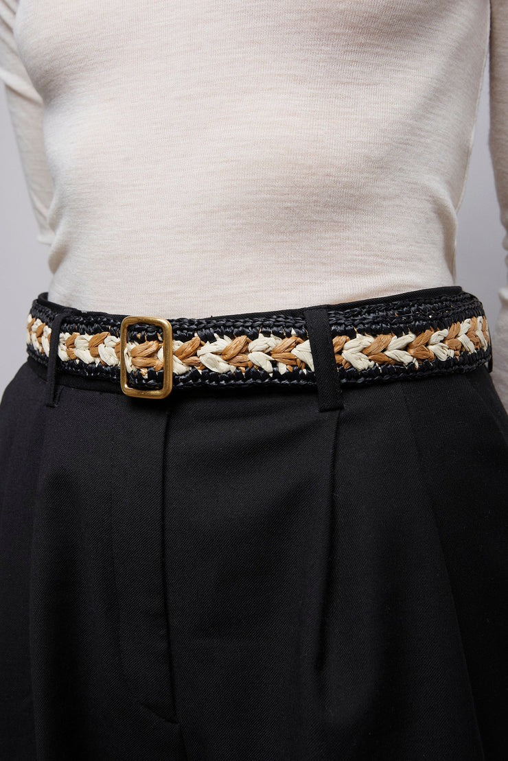 Ana woven leather belt
