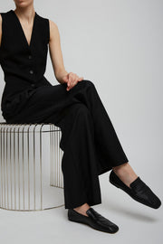 Square black loafers