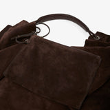 Bindle three brown suede bag