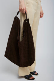 Bindle three brown suede bag