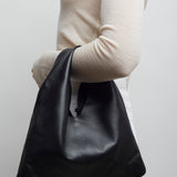 Bindle small black leather bag