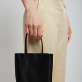 Cecily black satin tote bag