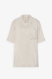 Jorge white grey silk shirt