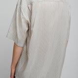 Jorge white grey silk shirt