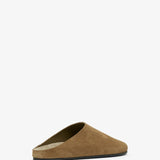 Hudson military suede slides