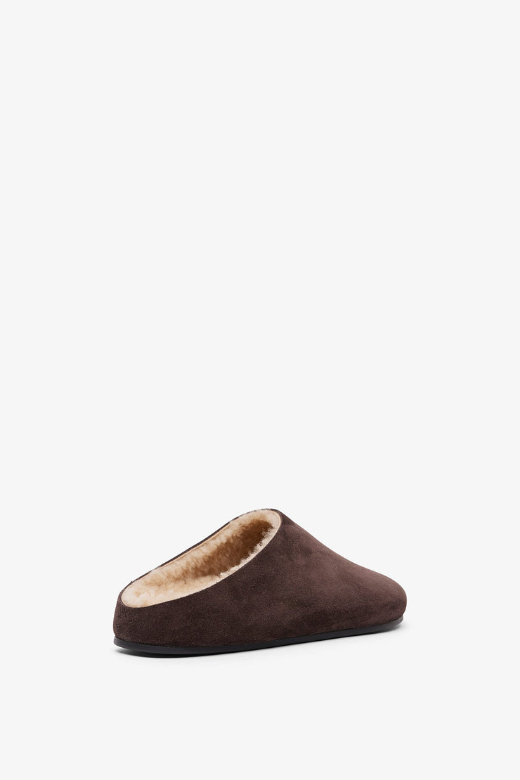 Hudson suede and shearling slides