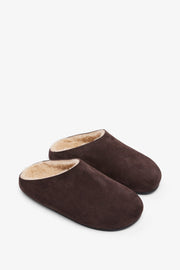 Hudson suede and shearling slides