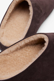 Hudson suede and shearling slides