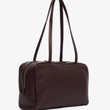 Astra burgundy leather bowling bag