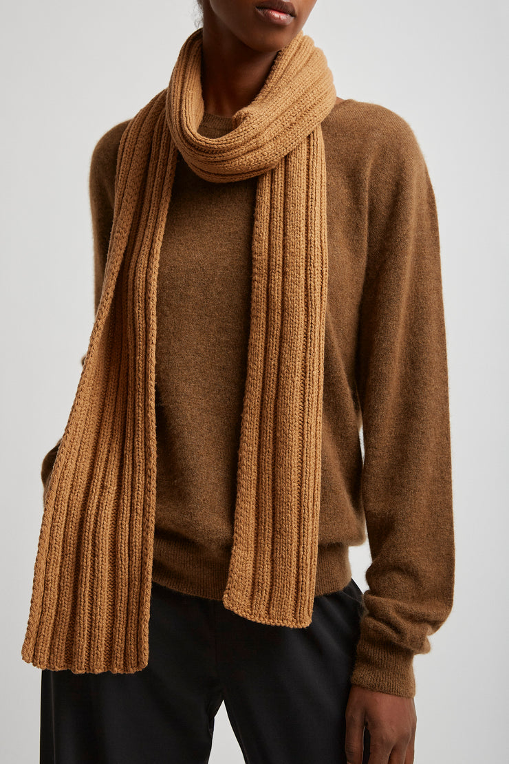 Amos tan wool scarf