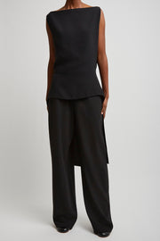 Selima black crepe silk top