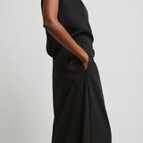 Selima black crepe silk top