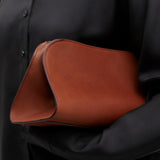 Peggy brown leather clutch