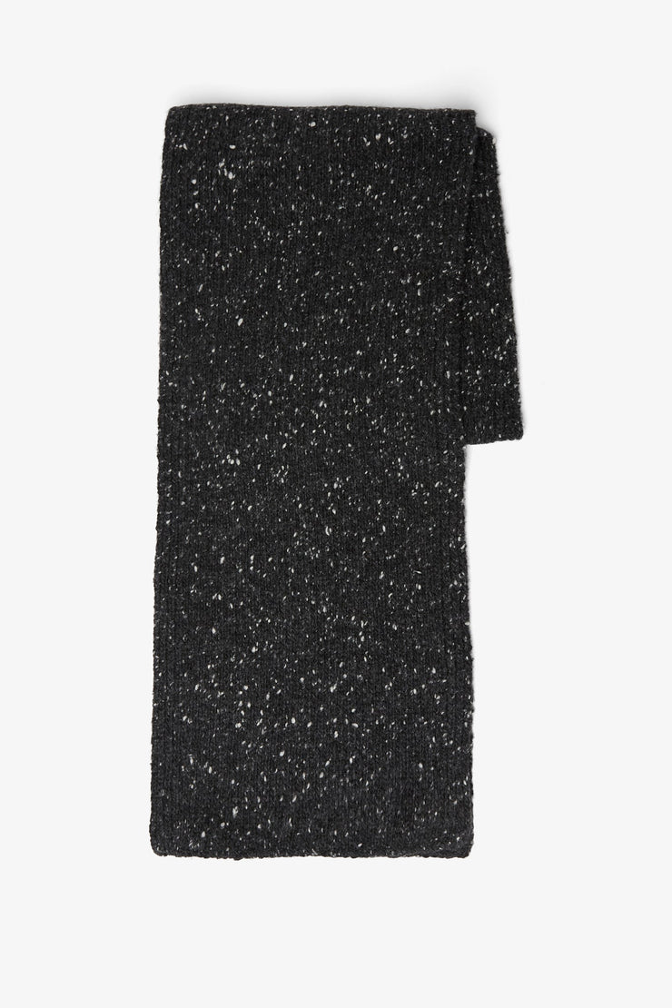 Heiki charcoal melange cashmere scarf