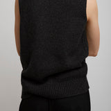 Marte charcoal melange cashmere top
