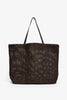 Barn dark brown raffia tote bag