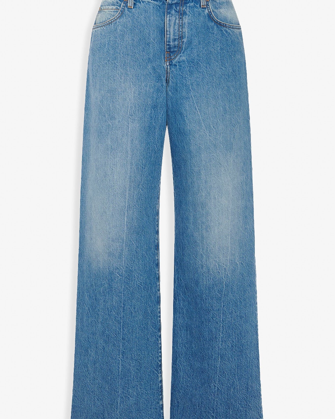 Blue jeans on a white background