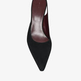 Inez black suede slingbacks