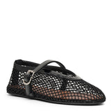 Black mesh ballet flats