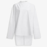Highneck poplin cotton shirt