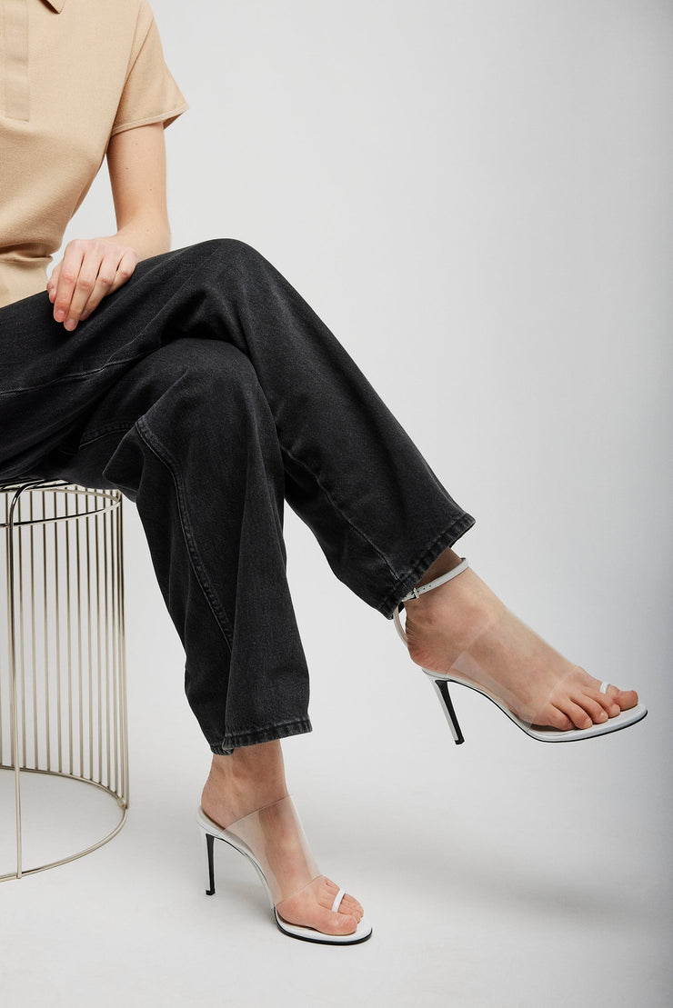 White 90 calfskin sandals