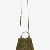 Mina 20 camouflage green suede tote bag