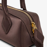 Le Teckel Small brown satin bag
