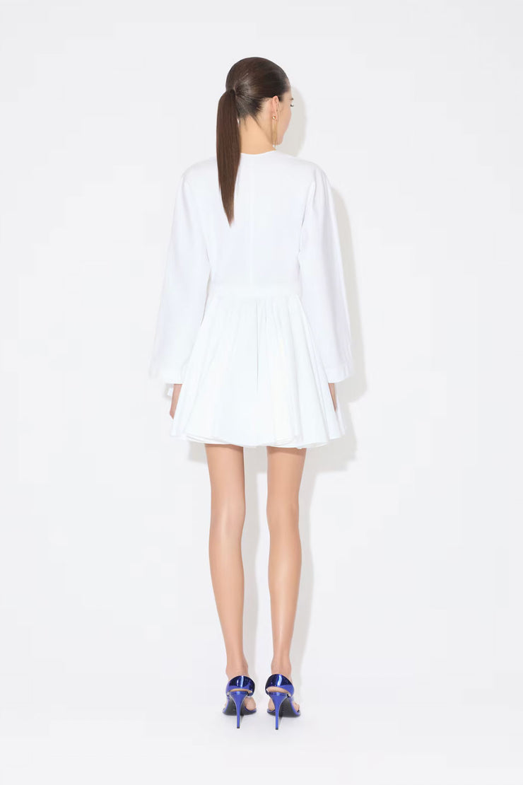 Asymmetric cotton poplin mini dress