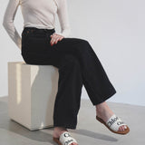 Woody white linen slide sandals