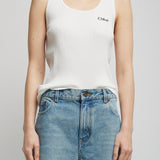 Logo cotton jersey tank top